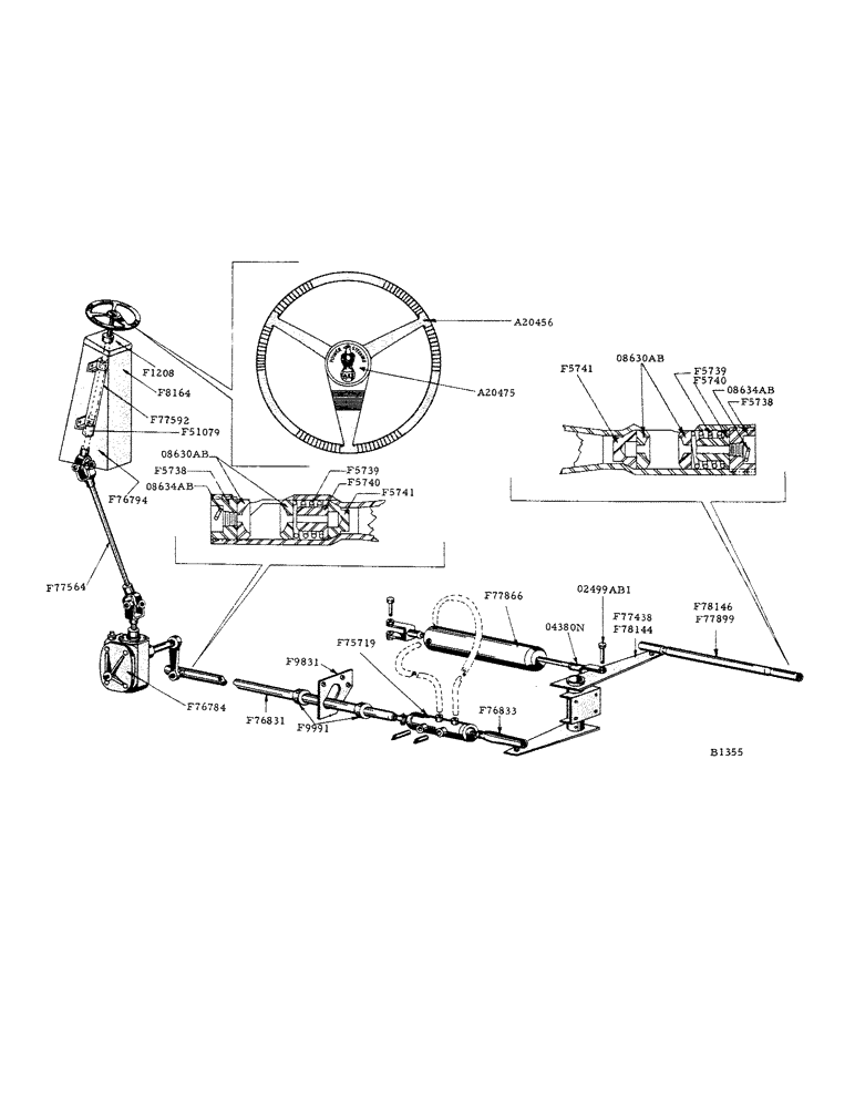 Схема запчастей Case IH 800 - (288) - STEERING ASSEMBLY (41) - STEERING