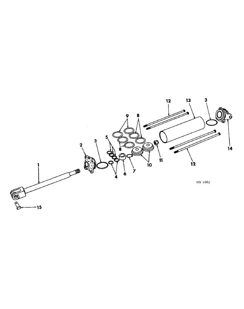 Схема запчастей Case IH 55 - (12-30) - ROCKSHAFT HYDRAULIC CYLINDER (LOW PRESSURE) (25 & 31 FT 