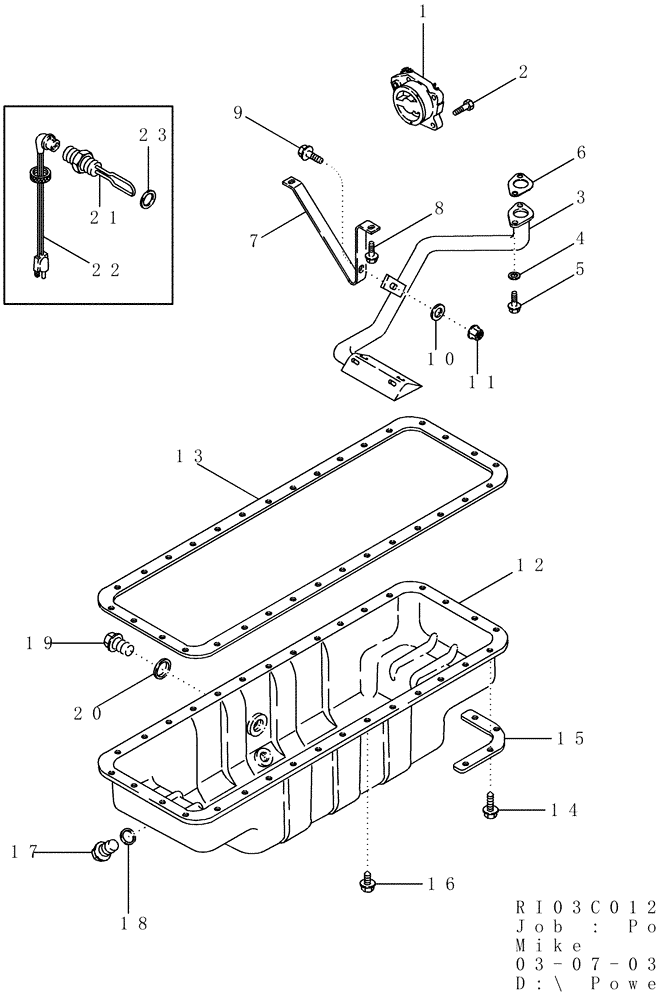 Схема запчастей Case IH PX215 - (02-14) - OIL PUMP AND OIL PAN (02) - ENGINE