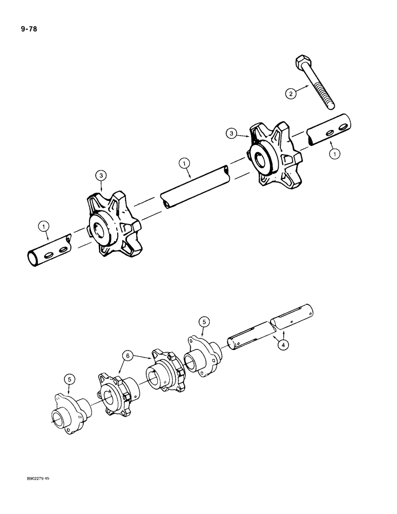 Схема запчастей Case IH 560 - (9-078) - FRONT APRON SHAFT, MODEL 560 ONLY (09) - CHASSIS/ATTACHMENTS