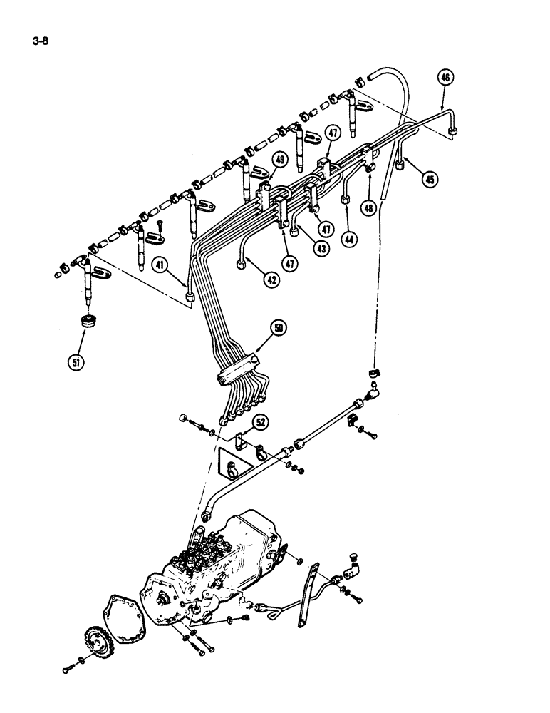 Схема запчастей Case IH 1822 - (3-08) - FUEL INJECTION SYSTEM AND PUMP, DT466C DIESEL ENGINE (02) - FUEL SYSTEM