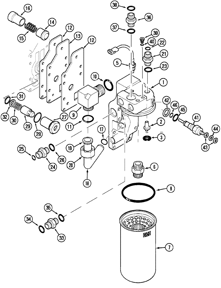 Схема запчастей Case IH MX90C - (08-08) - HYDRAULIC OIL FILTER (08) - HYDRAULICS