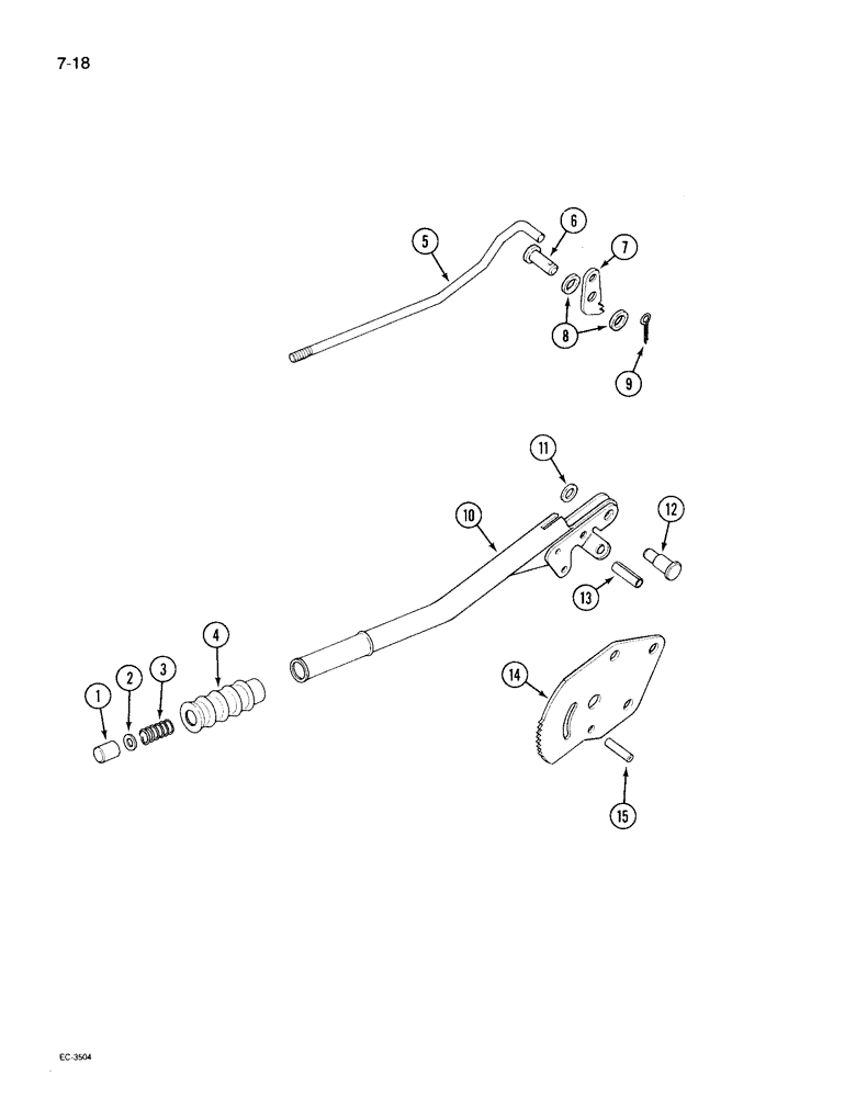 Схема запчастей Case IH 495 - (7-018) - PARK BRAKE HAND LEVER, MFD TRACTOR (07) - BRAKES