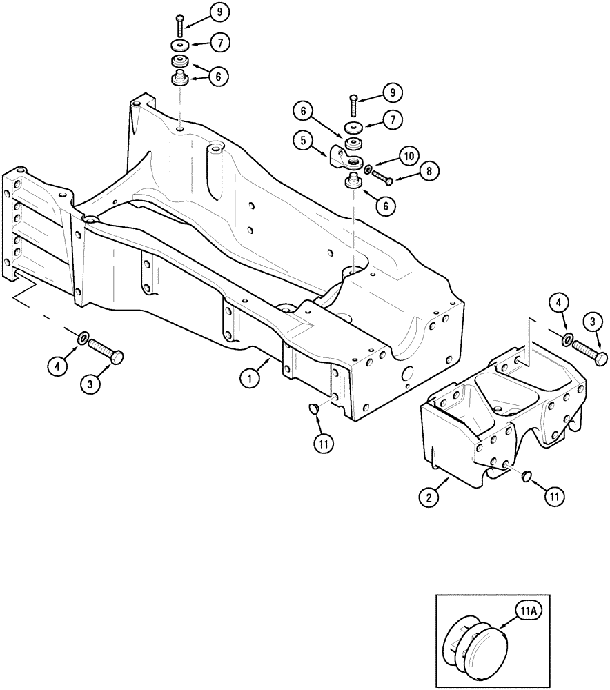 Схема запчастей Case IH MX110 - (09-01) - FRONT FRAME (09) - CHASSIS/ATTACHMENTS