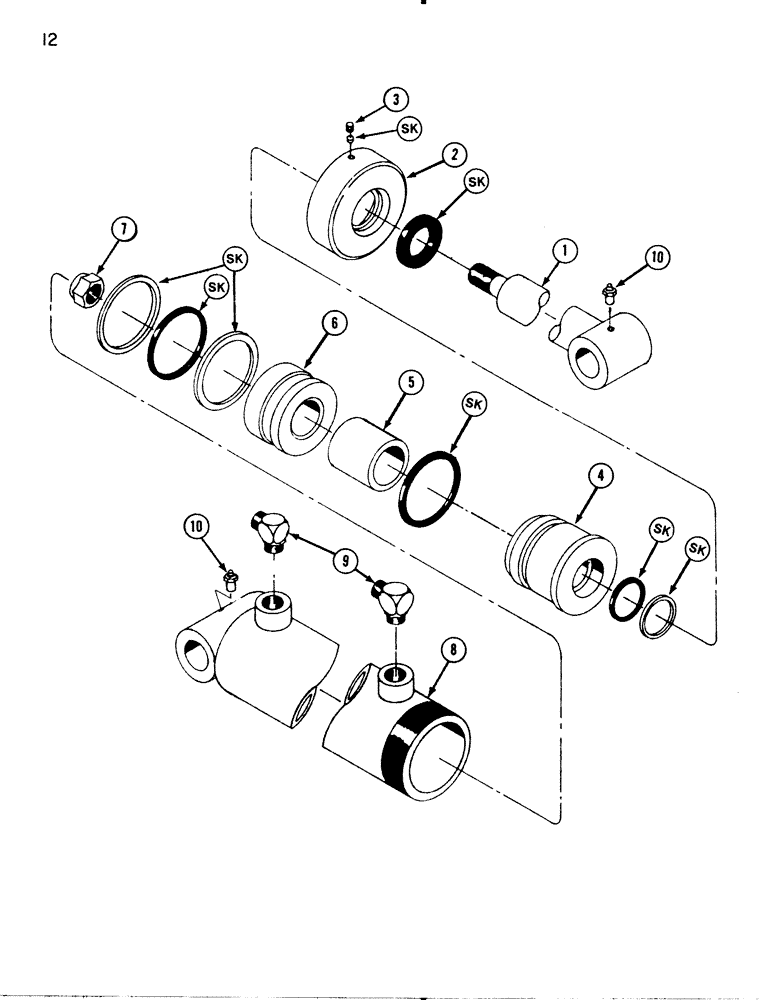 Схема запчастей Case IH 74L - (12) - CYLINDER ATTACHMENT (35) - HYDRAULIC SYSTEMS