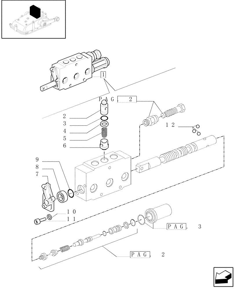 Схема запчастей Case IH JX1070C - (1.82.7/04A[01]) - REMOTE VALVE SECTION BREAKDOWN - C5484 (07) - HYDRAULIC SYSTEM