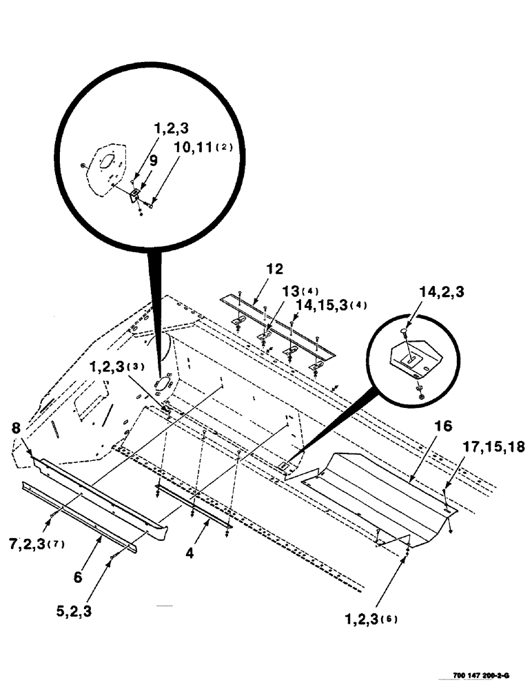 Схема запчастей Case IH SC416 - (7-36) - AUGER PAN AND STRIPPER ASSEMBLIES RIGHT (16 FOOT) (09) - CHASSIS