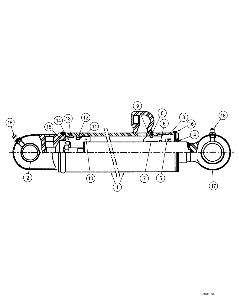 Схема запчастей Case IH 1840 - (08-59A) - CYLINDER ASSY - BACKHOE BUCKET (NORTH AMERICA) (08) - HYDRAULICS