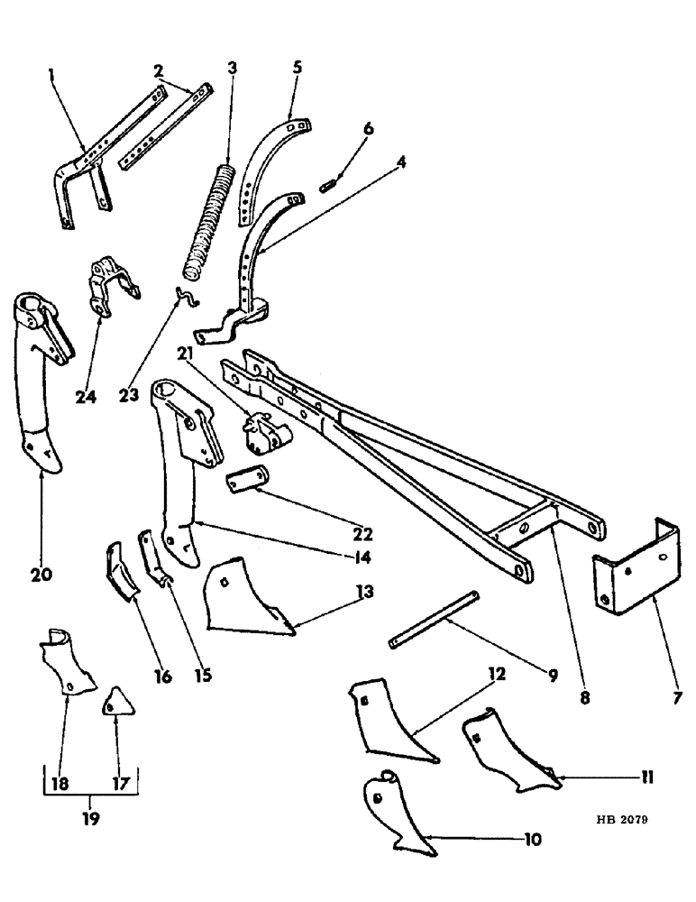 Схема запчастей Case IH 150 - (50) - SHEAR TRIP FURROW OPENER, ON MACHINES BUILT PRIOR TO 1973 SEASON 