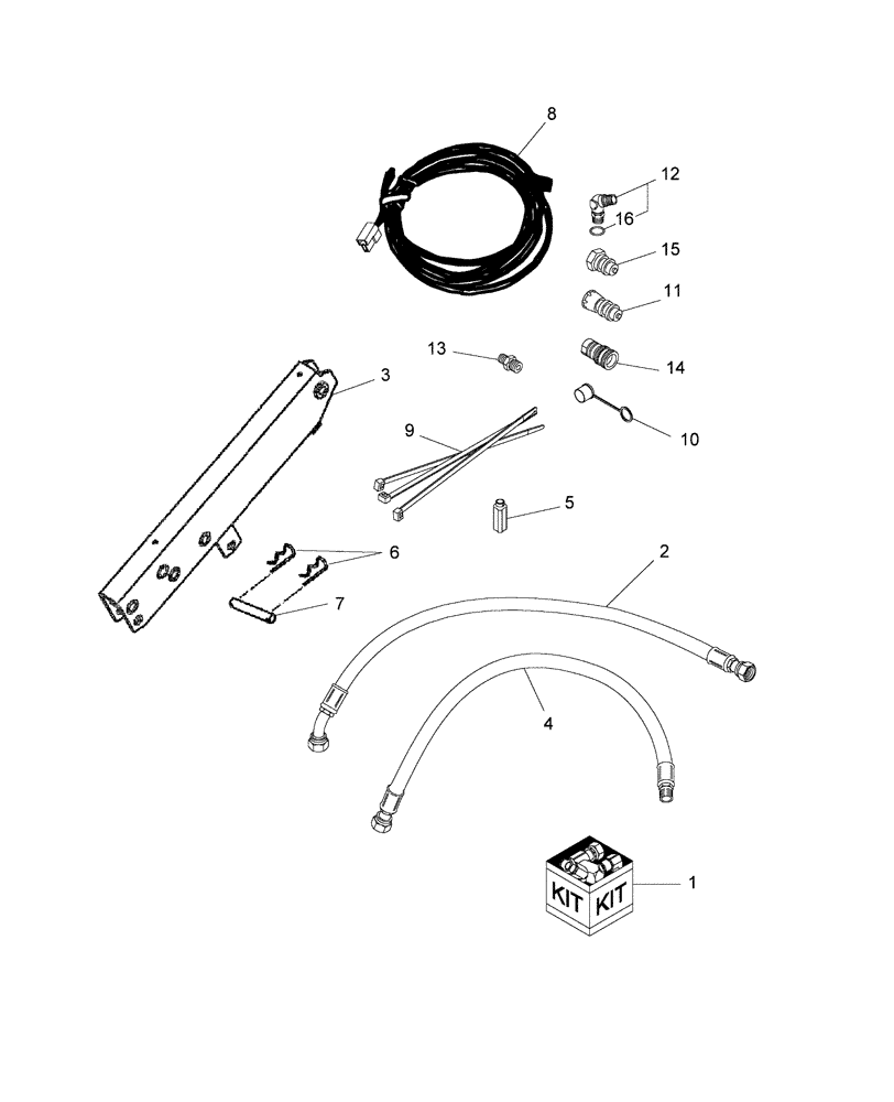 Схема запчастей Case IH RDX161 - (028) - ADAPTER KIT, WDX1902 OR WDX2302 (88) - ACCESSORIES