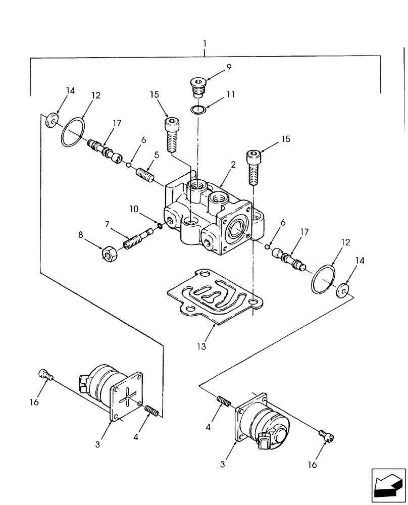 Схема запчастей Case IH DX60 - (07.03.02) - EHSS SHUTTLE VALVE ASSEMBLY DETAILS (07) - HYDRAULIC SYSTEM