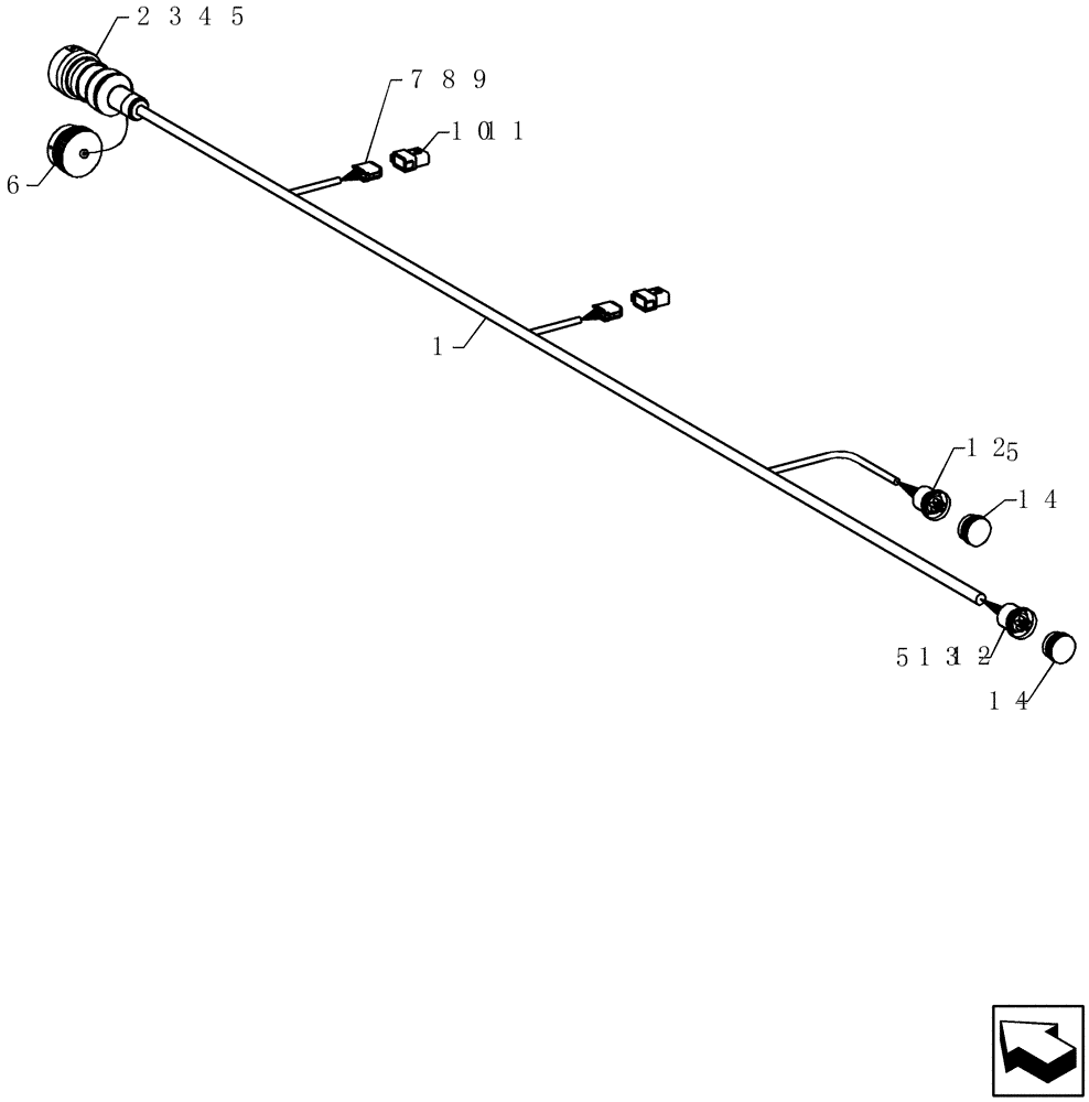 Схема запчастей Case IH 2230 - (55.100.20) - TOW BETWEEN SEED TOOL HARNESS (55) - ELECTRICAL SYSTEMS