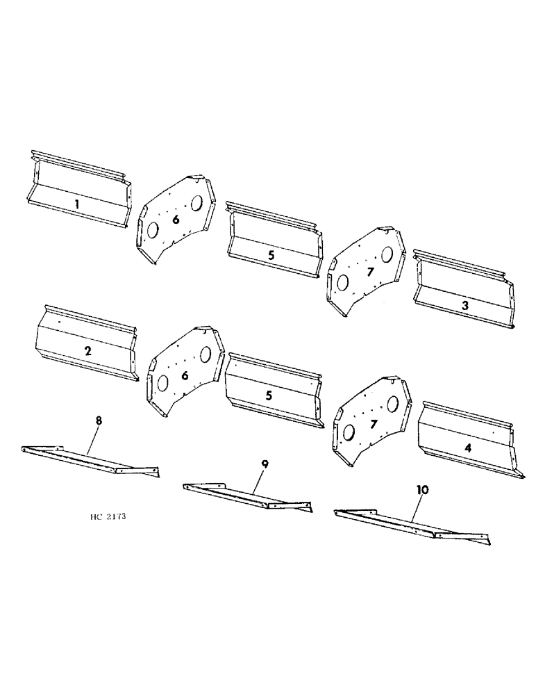 Схема запчастей Case IH 510 - (A-10) - PARTITION PANELS AND BAFFLES 