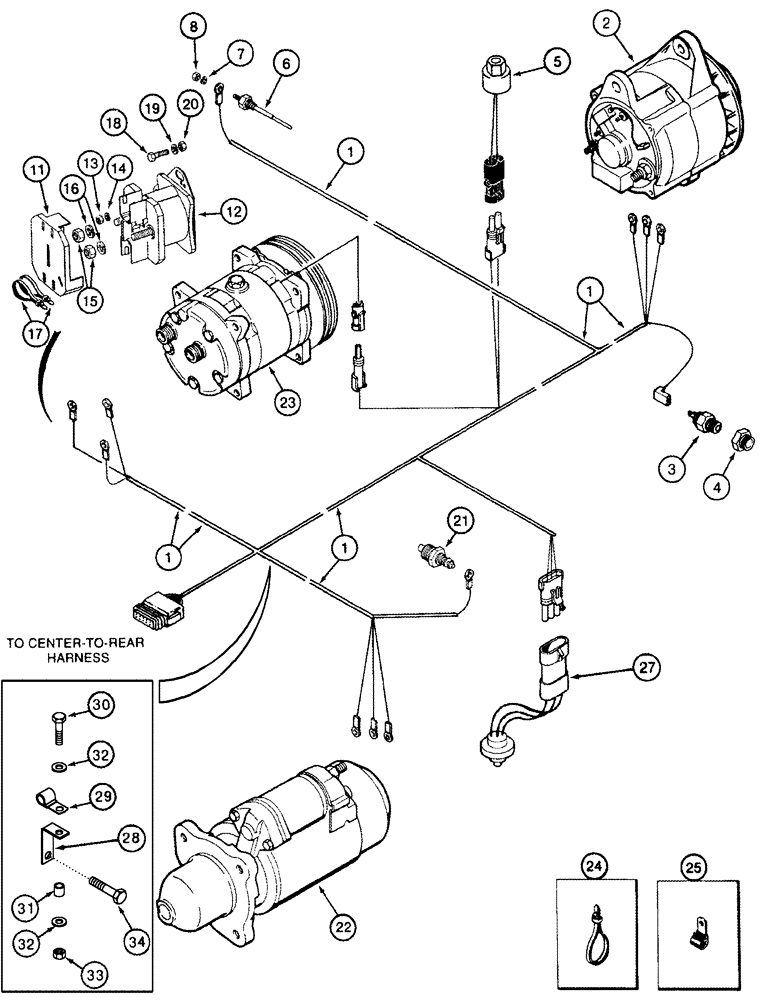 Схема запчастей Case IH 2555 - (04-01) - HARNESS, ENGINE (06) - ELECTRICAL SYSTEMS
