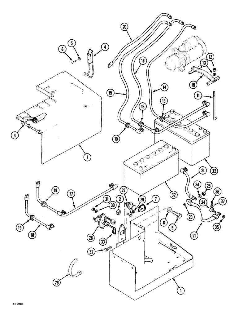 Схема запчастей Case IH 5150 - (4-54) - BATTERY AND CABLES (04) - ELECTRICAL SYSTEMS