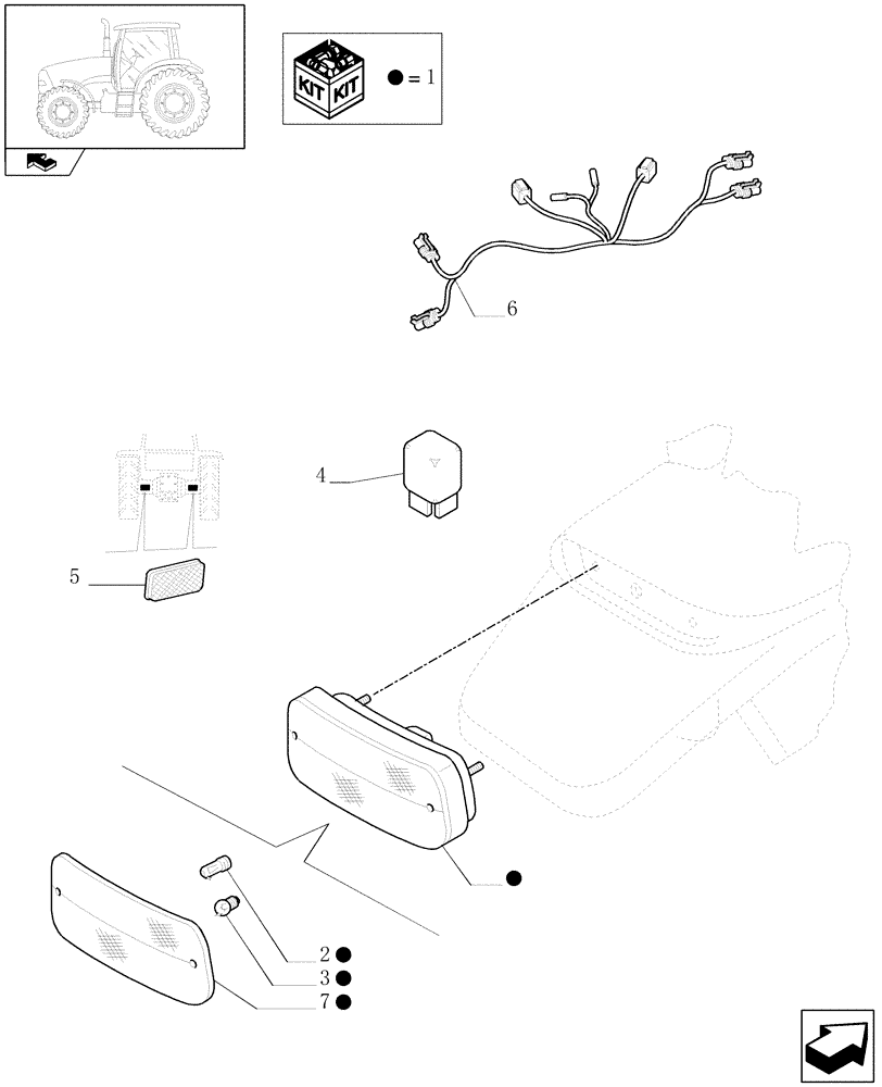 Схема запчастей Case IH PUMA 140 - (1.75.6[03]) - REAR LIGHT (06) - ELECTRICAL SYSTEMS