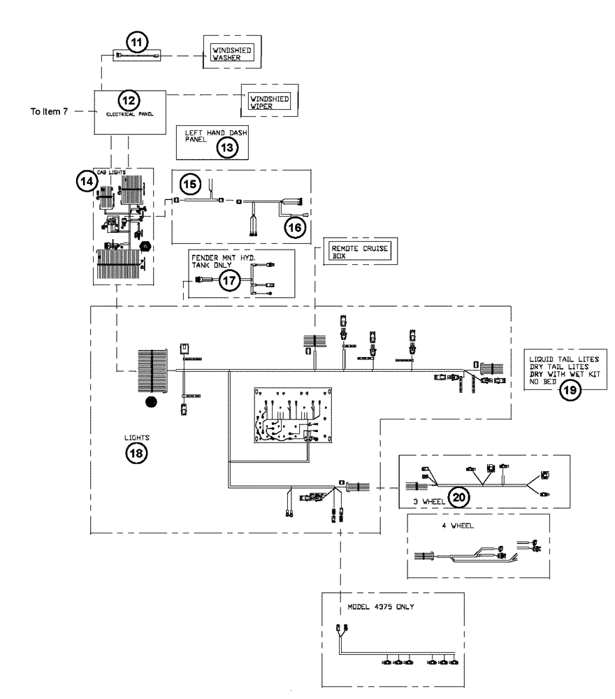 Схема запчастей Case IH FLX3300B - (08-001[03]) - MAIN ELECTRICAL HARNESSES (06) - ELECTRICAL