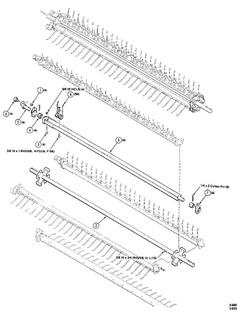 Схема запчастей Case IH 8550 - (26) - PICKUP TINE ASSEMBLY (60) - PRODUCT FEEDING