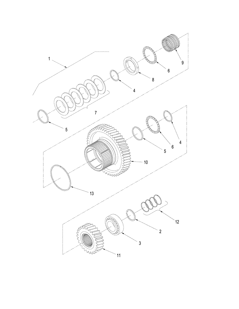 Схема запчастей Case IH STEIGER 335 - (06-51) - POWER SHIFT TRANSMISSION - FOURTH SHAFT ASSEMBLY (06) - POWER TRAIN