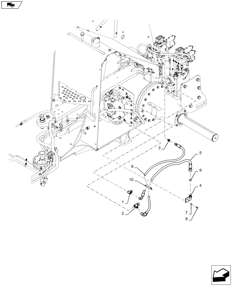 Схема запчастей Case IH STEIGER 600 - (14.100.03) - LUBE - PTO TRANSFER CASE - 450 SERIES AXLE - WHEELED (14) - MAIN GEARBOX & DRIVE