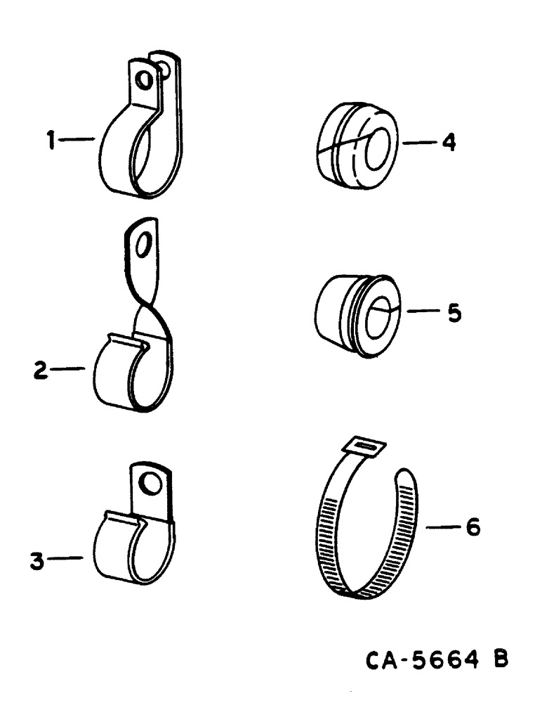 Схема запчастей Case IH 1460 - (08-002) - CLIPS, GROMMETS AND STRIPS (06) - ELECTRICAL