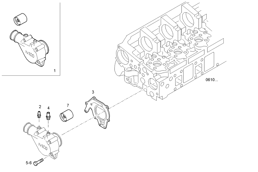 Схема запчастей Case IH F3AE0684D B001 - (3220.132) - THERMOSTAT 