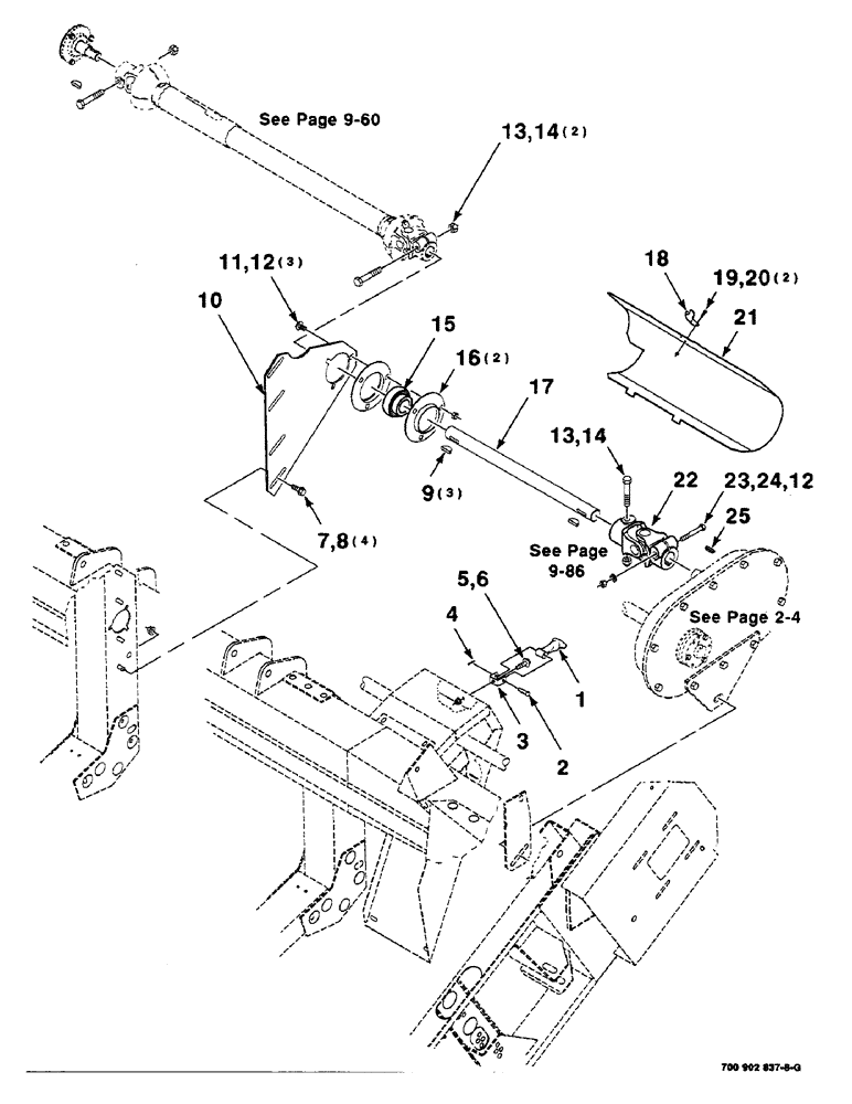 Схема запчастей Case IH 8830 - (9-084) - HEADER DRIVE ASSEMBLY (58) - ATTACHMENTS/HEADERS