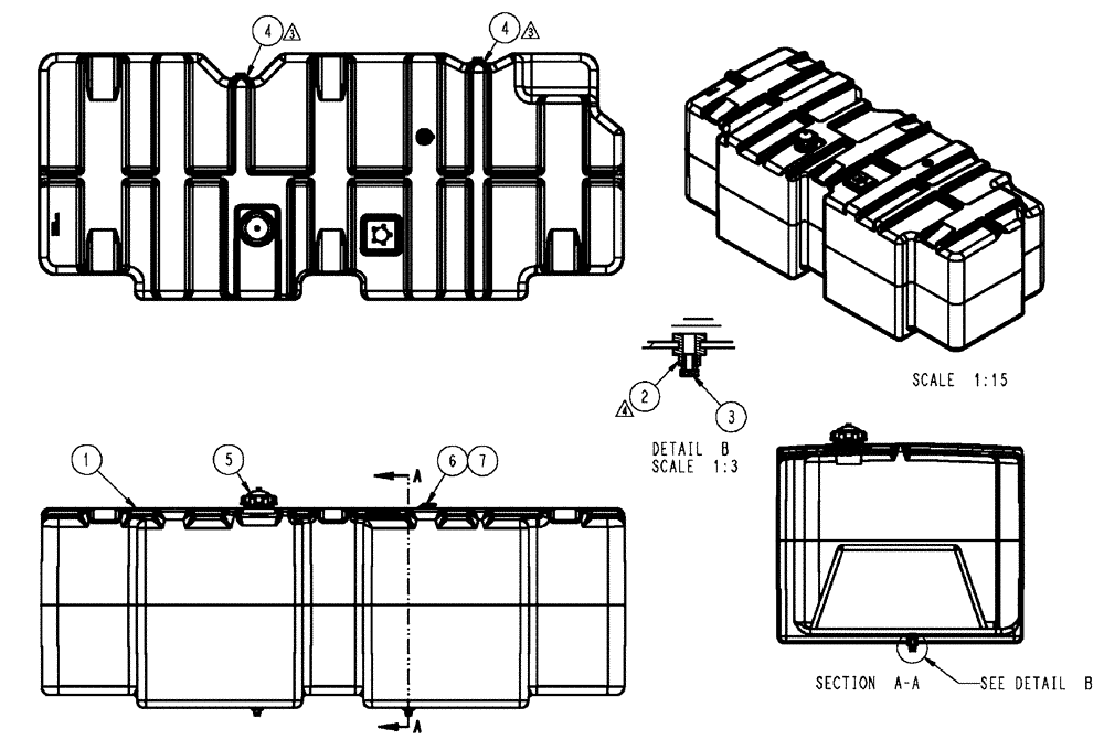 Схема запчастей Case IH FLX3010 - (02-010) - FUEL TANK ASSEMBLY (01) - ENGINE