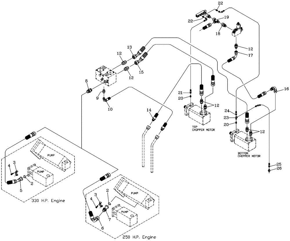 Схема запчастей Case IH 7700 - (B08[05]) - HYDRAULIC CIRCUIT {Chopper} Hydraulic Components & Circuits