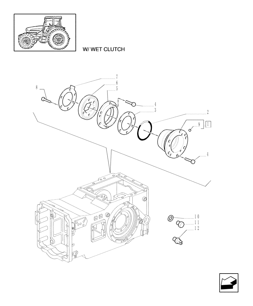 Схема запчастей Case IH MXU110 - (1.32.0/02) - (VAR.163) DIFFERENTIAL LOCK FOR NON-STRENGTHENED WHEEL AXLE - BOXES, COVERS AND SUPPORTS (03) - TRANSMISSION