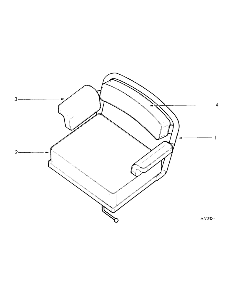 Схема запчастей Case IH FU-267D - (158) - COMFORT SEAT FOR FARMALL F-267 D ET UTILITY FU-267 D (09) - CHASSIS