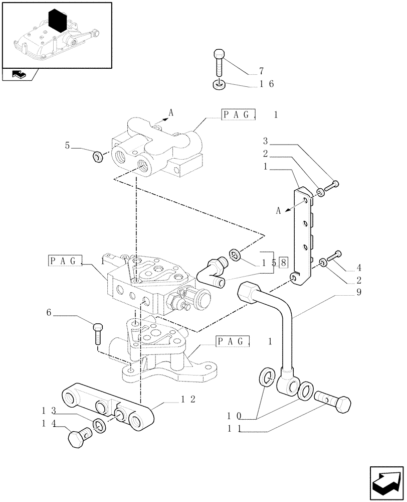 Схема запчастей Case IH FARMALL 75C - (1.82.7[03]) - REMOTE VALVES (07) - HYDRAULIC SYSTEM