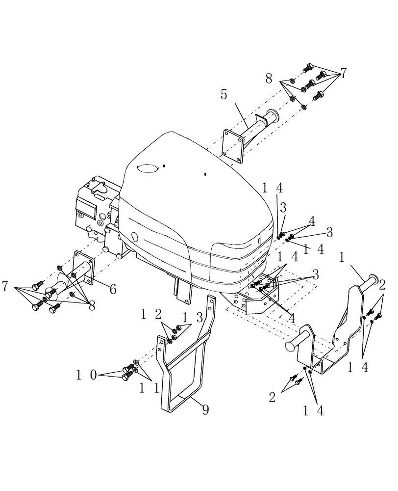 Схема запчастей Case IH L130 - (003) - MOUNTING BRACKETS (82) - FRONT LOADER & BUCKET