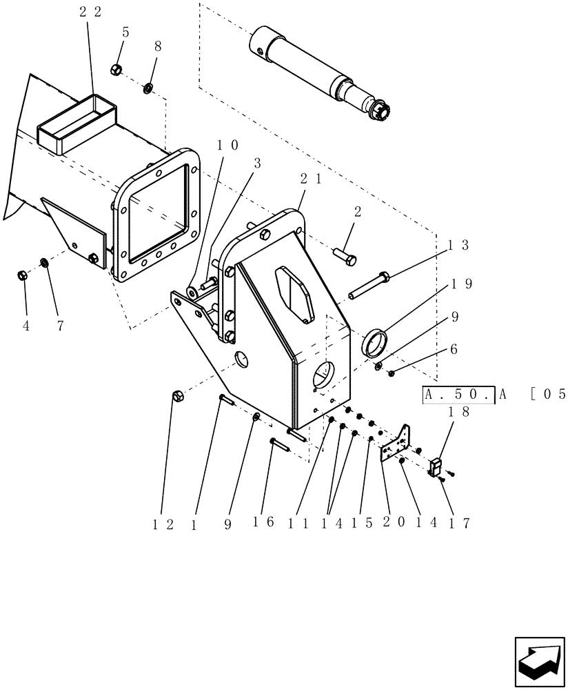 Схема запчастей Case IH ADX2230 - (D.13.B[02]) - REAR AXLE HOUSING ASN CBJ0004381 D - Travel