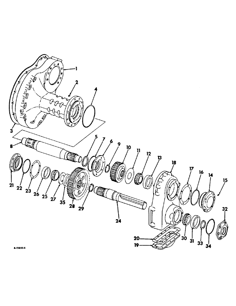 Схема запчастей Case IH 856 - (B-17) - POWER TRAIN, REAR AXLE CONNECTIONS, FARMALL HI-CLEAR TRACTORS (03) - POWER TRAIN