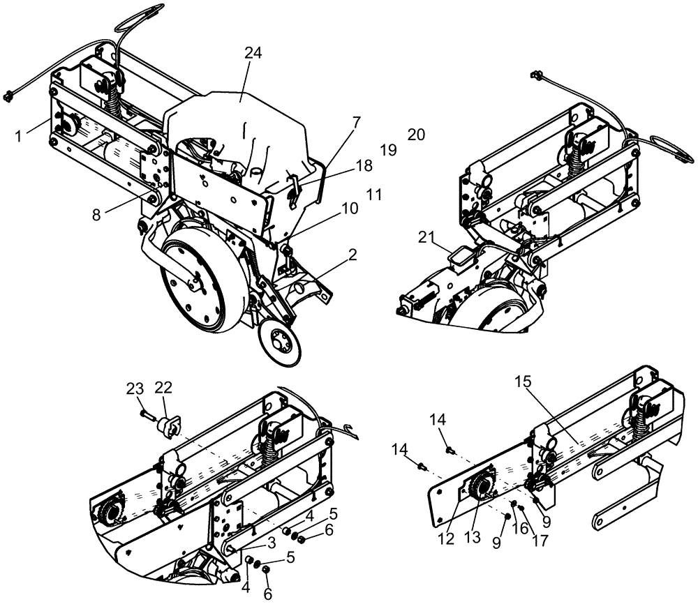 Схема запчастей Case IH 1260 - (75.200.15) - ROW UNIT - WITH STANDARD LINKAGE AND MINI HOPPER (75) - SOIL PREPARATION