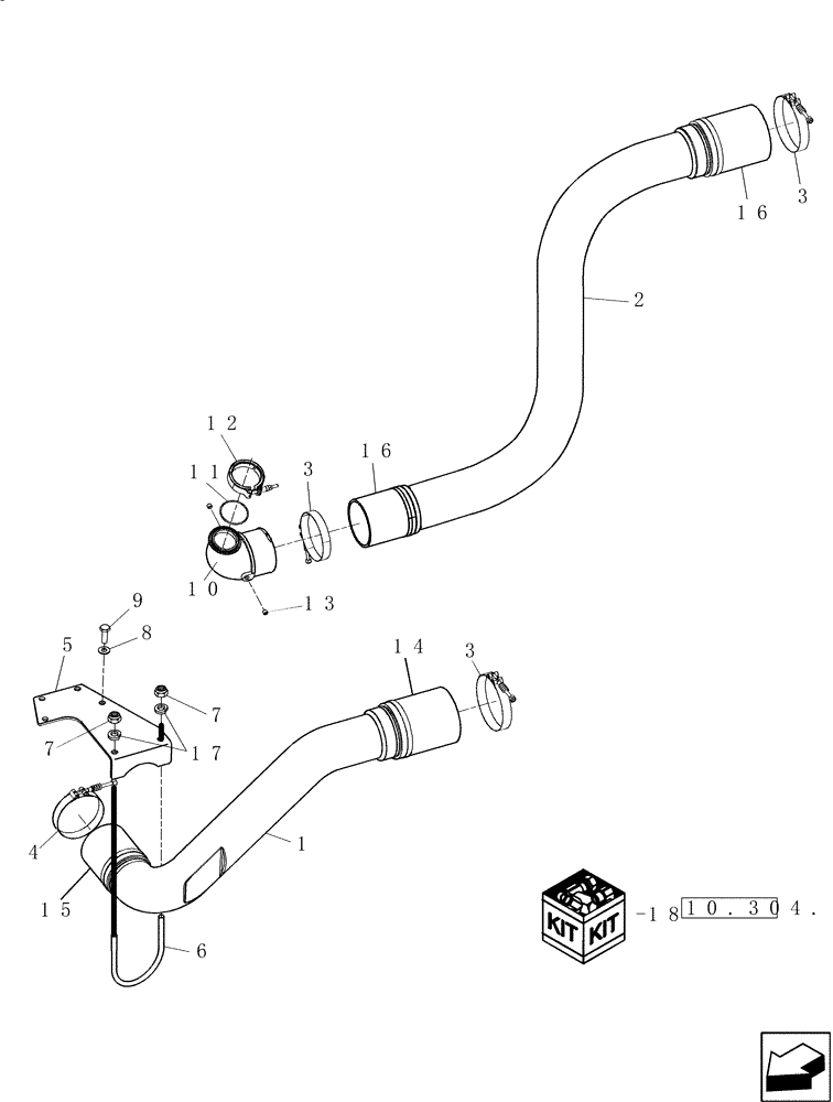 Схема запчастей Case IH 7010 - (10.310.02[02]) - CHARGE AIR CIRCUIT - 8010 (10) - ENGINE