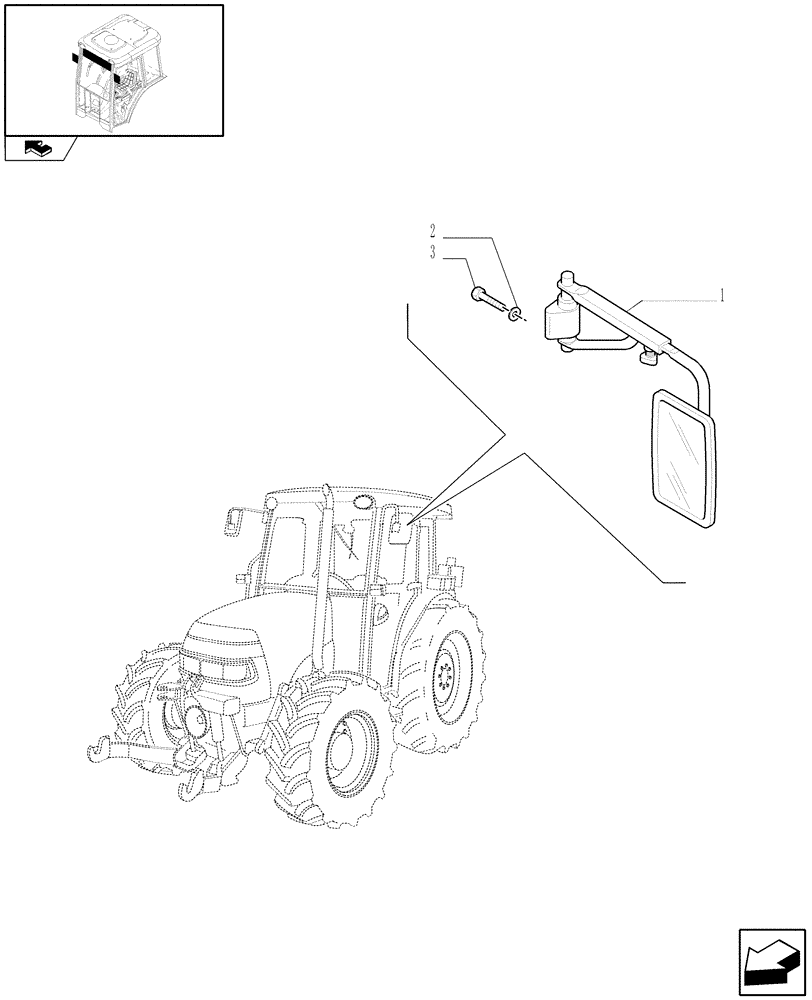 Схема запчастей Case IH FARMALL 65C - (1.92.93/01) - TWO TELESCOPIC REAR VIEW MIRRORS (VAR.330879) (10) - OPERATORS PLATFORM/CAB