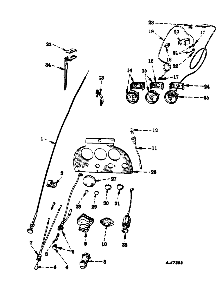 Схема запчастей Case IH 350 - (166) - CHASSIS, ENGINE CONTROLS AND INSTRUMENTS, FOR FARMALL 350 SERIES TRACTORS (12) - CHASSIS