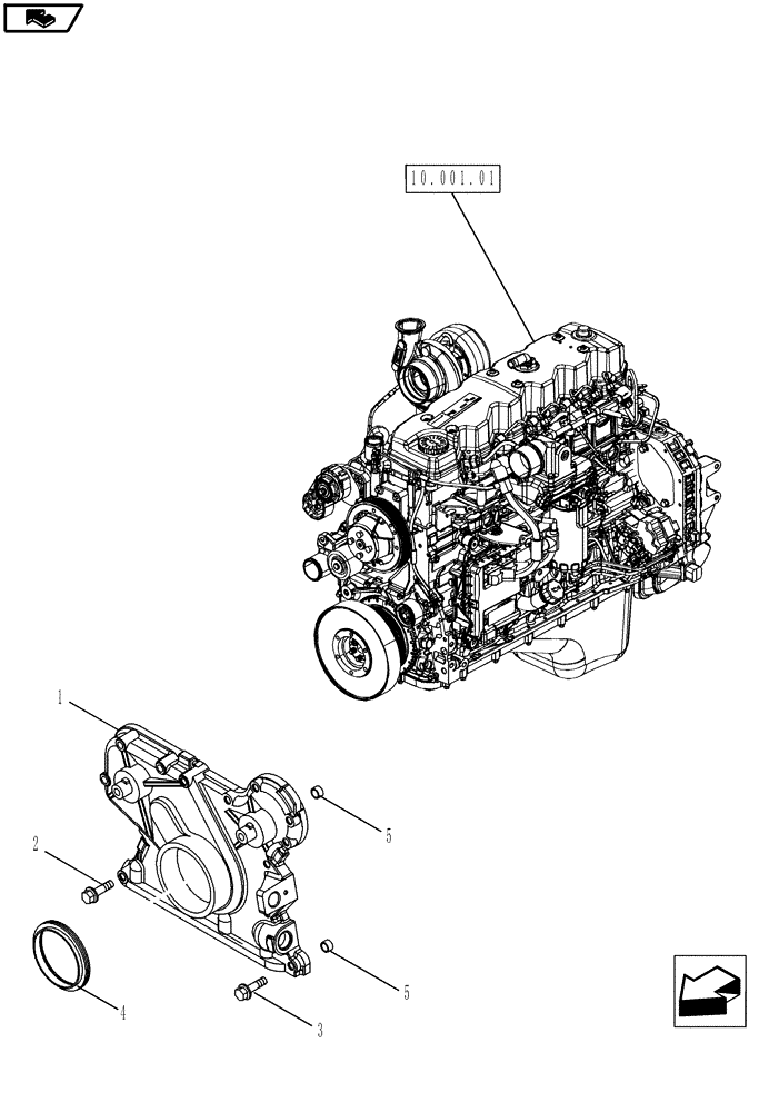 Схема запчастей Case IH MAGNUM 180 - (10.102.02[01]) - FRONT GEAR COVER (10) - ENGINE