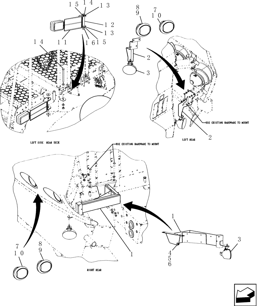 Схема запчастей Case IH 8010 - (55.404.10) - LIGHTS, REAR - STANDARD FOR NA, AUSTRALIA, RUSSIA - 7010/8010 (55) - ELECTRICAL SYSTEMS