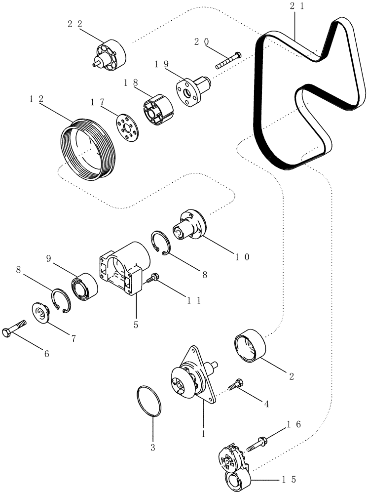 Схема запчастей Case IH MX210 - (02-11) - WATER PUMP SYSTEM, MX210 AND MX230 (02) - ENGINE