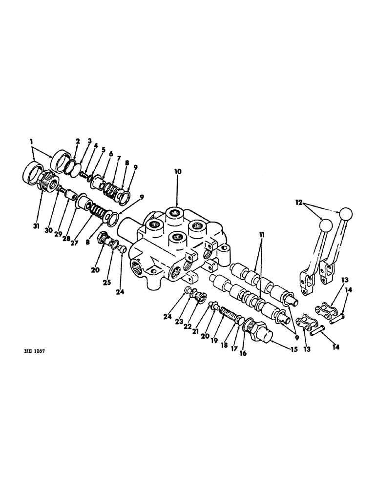 Схема запчастей Case IH 1850 - (C-28) - HYDRAULIC CONTROL VALVE 