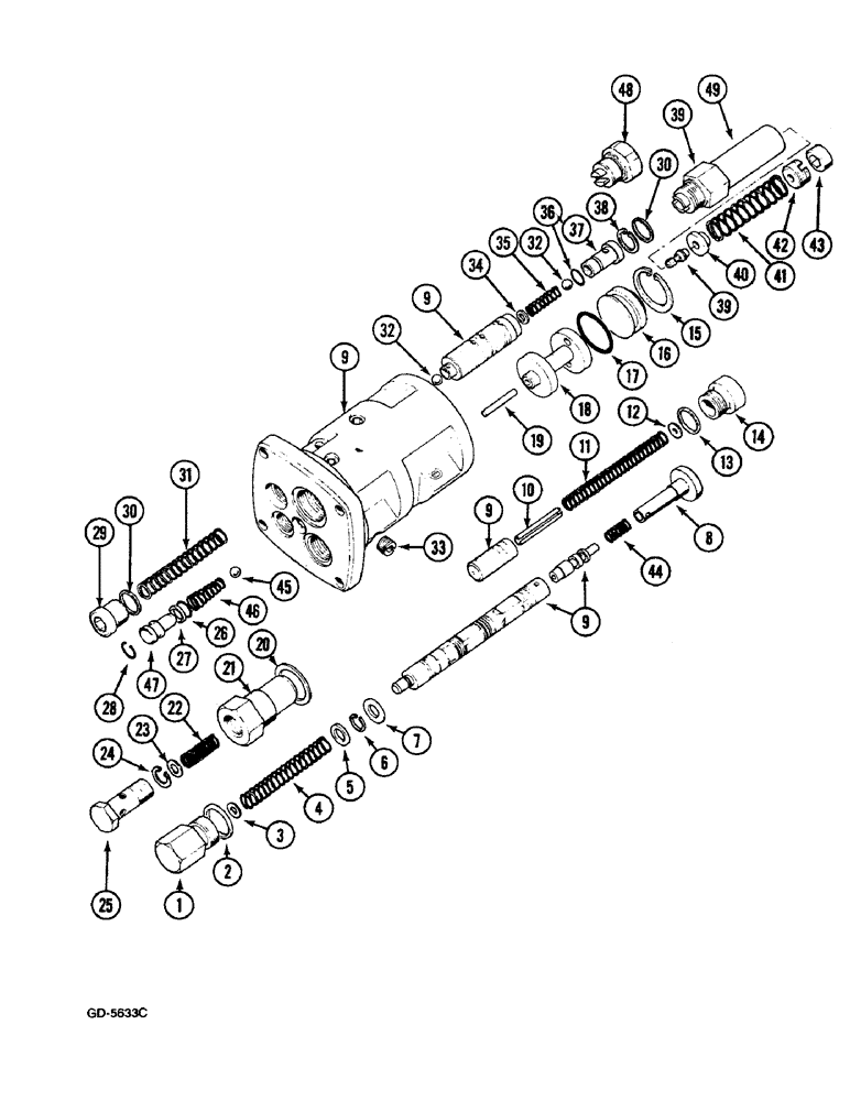 Схема запчастей Case IH 633 - (8-520) - DRAFT CONTROL VALVE (08) - HYDRAULICS