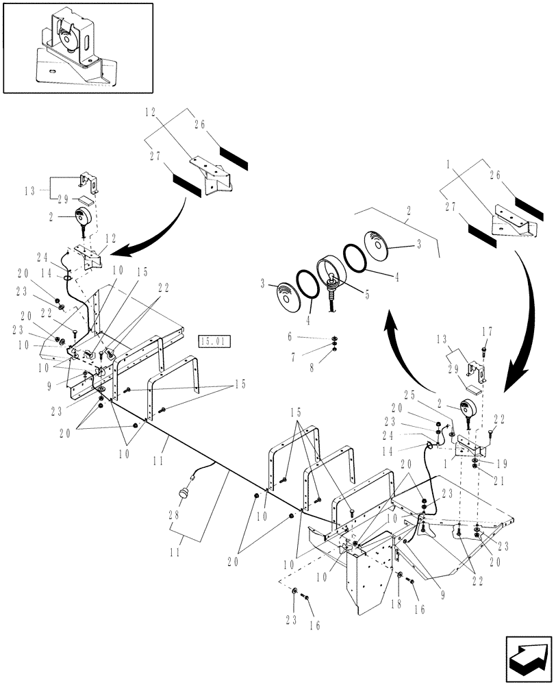 Схема запчастей Case IH DC162F - (06.02) - LIGHTS, HEADER (06) - ELECTRICAL