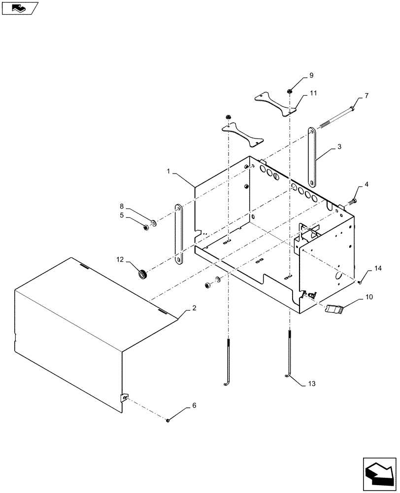 Схема запчастей Case IH 4430 - (55.301.03) - BATTERY BOX (55) - ELECTRICAL SYSTEMS