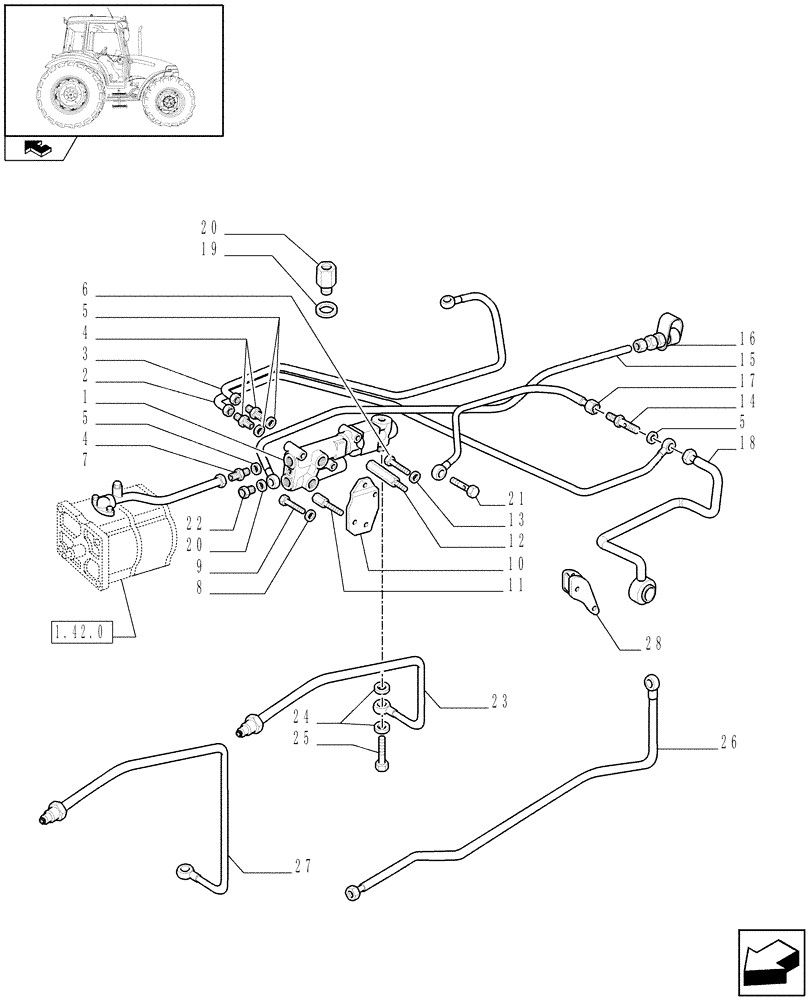 Схема запчастей Case IH FARMALL 60 - (1.82.713) - TRAILER BRAKE VALVE (VAR.335370-336370-337370-338370-339370-743596) (07) - HYDRAULIC SYSTEM