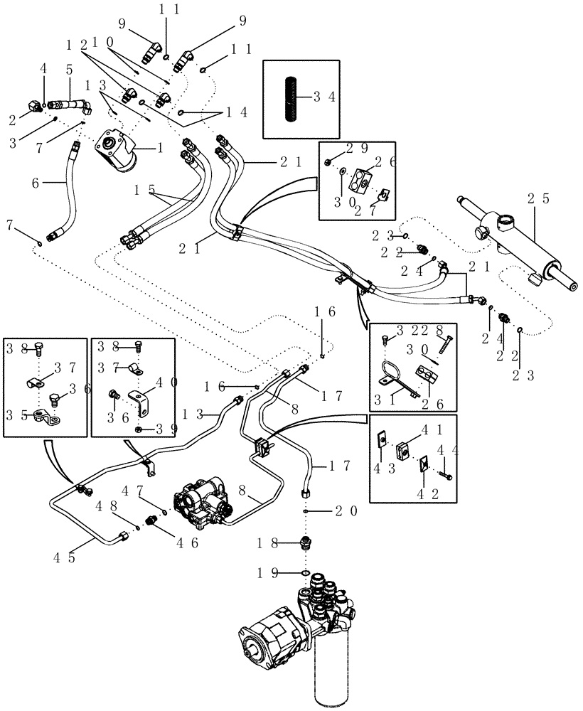 Схема запчастей Case IH MX210 - (05-03) - STEERING SYSTEM - 2 WHEEL DRIVE, BSN JAZ126070 (05) - STEERING