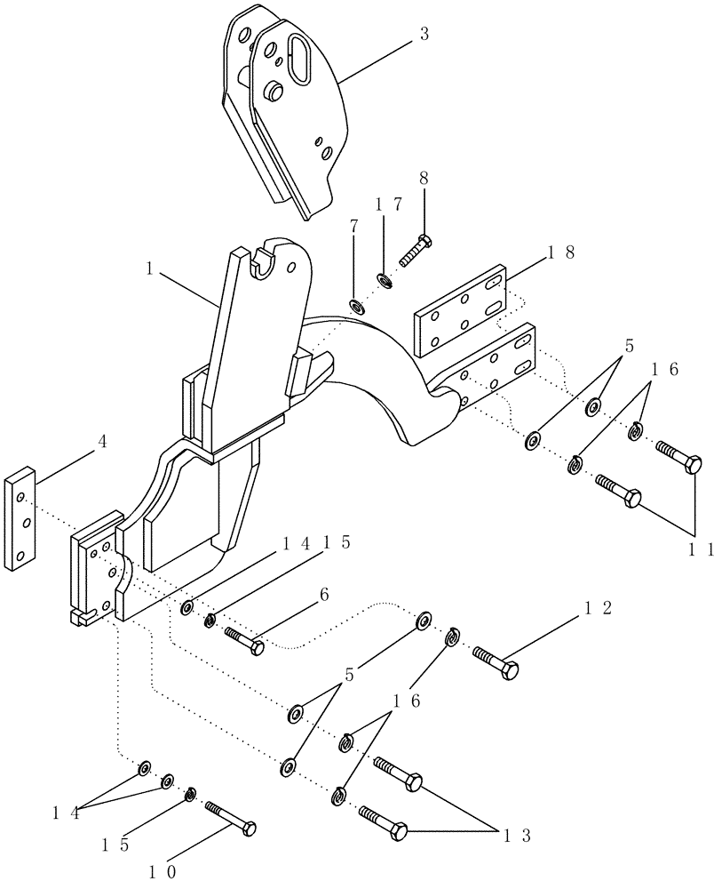 Схема запчастей Case IH LX132 - (09-03) - MOUNTING BRACKETS, JXU TRACTOR (09) - CHASSIS/ATTACHMENTS