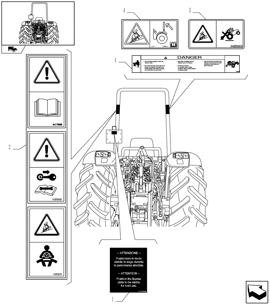 Схема запчастей Case IH FARMALL 85N - (1.98.0[09A]) - DECALS - L/CAB - D6624 (13) - DECALS